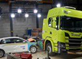 Nárazové skúšky elektrického nákladného vozidla firmy Scania