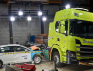 Nárazové skúšky elektrického nákladného vozidla firmy Scania